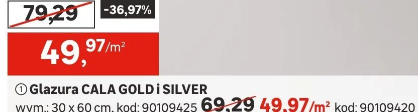 Glazura CALA GOLD i SILVER promocja w Leroy Merlin
