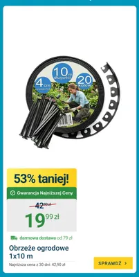 Obrzeże ogrodowe 1x10 m promocja w ERLI