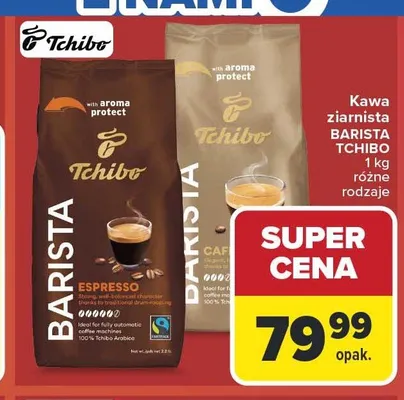Kawa ziarnista TCHIBO Barista Caffè Crema promocja w Carrefour Market