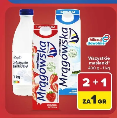 Maślanka naturalna Mrągowska promocja w Carrefour Market