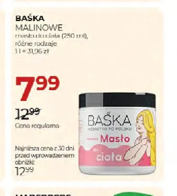 Masło do ciała malinowe Baśka promocja w Drogerie Jawa