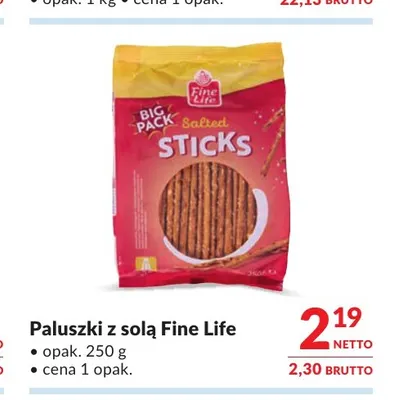 Paluszki z solą Fine Life promocja w Makro