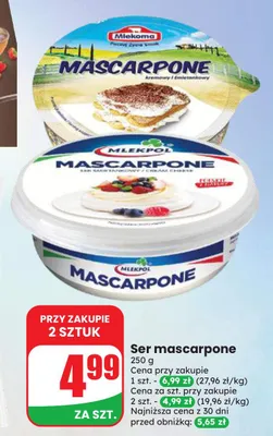 Ser mascarpone Mlekpol promocja w Dino