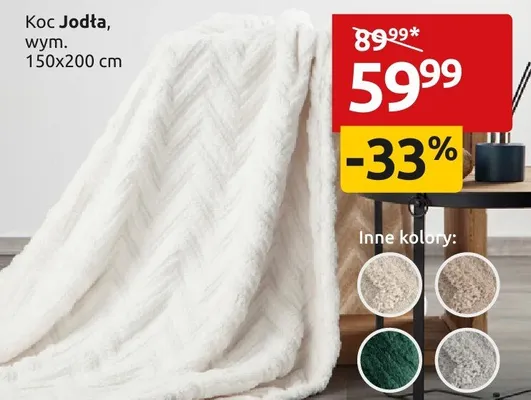 Koc Jodła, wym. 150x200 cm promocja w Black Red White