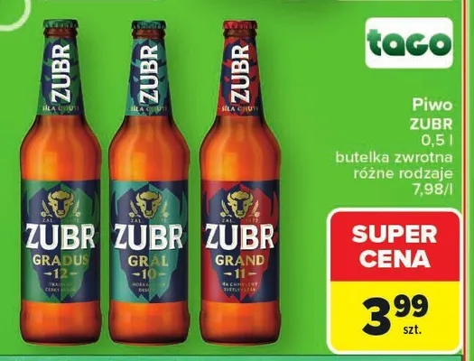Piwo Żubr butelka zwrotna promocja w Carrefour Market