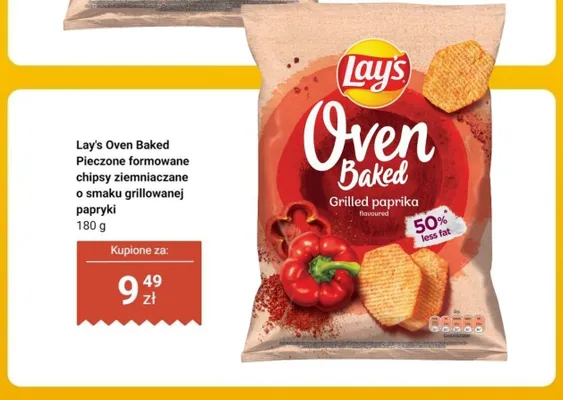 Chipsy ziemniaczane Lay's Oven Baked o smaku grillowanej papryki promocja w Dino