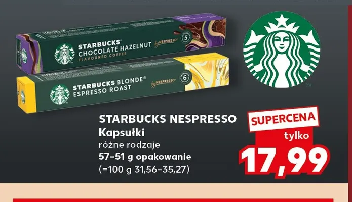 Kapsułki do kawy Starbucks Nespresso Chocolate Hazelnut promocja w Kaufland