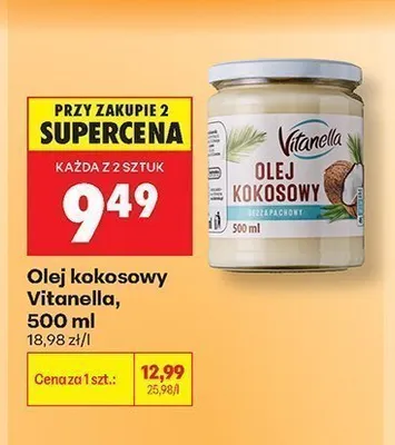 Olej kokosowy bezzapachowy Vitanella promocja w Biedronka