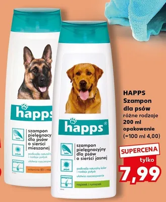 Szampon pielęgnacyjny dla psów o sierści jasnej HAPPS promocja w Kaufland
