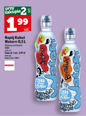 Napój Kubuś Waterrr o smaku arbuza promocja w TOPAZ