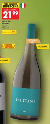 Wino białe Via Italia Bianco promocja w Biedronka