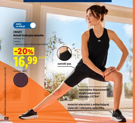 Kolarki funkcjonalne damskie CRIVIT promocja w Lidl