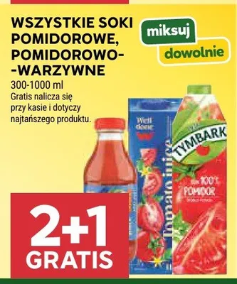 Soki pomidorowe, pomidorowo-warzywne wszystkie promocja w Stokrotka