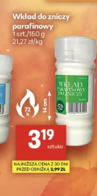Wkład do zniczy parafinowy promocja w Delikatesy Centrum