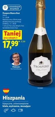 Wino musujące Prospero Blanco Brut promocja w Lidl