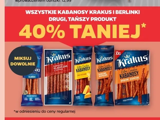 Kabanosy Krakus i Berlinki promocja w Netto