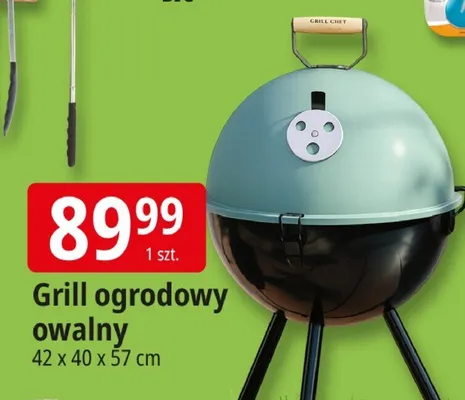 Grill ogrodowy owalny 42 x 40 x 57 cm promocja w Leclerc