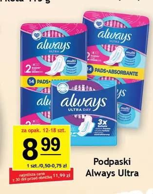 Podpaski Always Ultra promocja w Gram Market