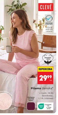Piżama damska Clevé promocja w Biedronka