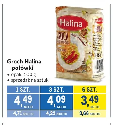 Groch połówki Halina promocja w Makro