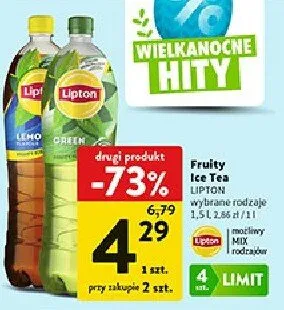 Napój niegazowany Lipton lemon promocja w Intermarche