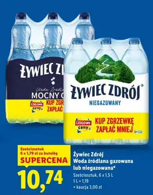 Woda źródlana niegazowana 6-pak promocja w Lidl