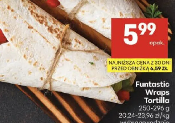 Wraps tortilla classic Funtastic promocja w Delikatesy Centrum