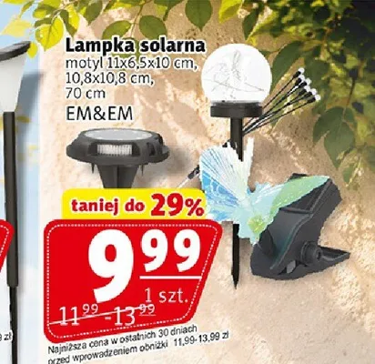 Lampka solarna motyl EM&EM promocja w Prim Market