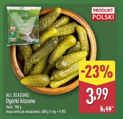 Ogórki kiszone promocja w Aldi