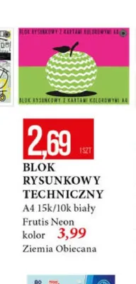 Blok rysunkowy techniczny Frutis Neon kolor promocja w Leclerc