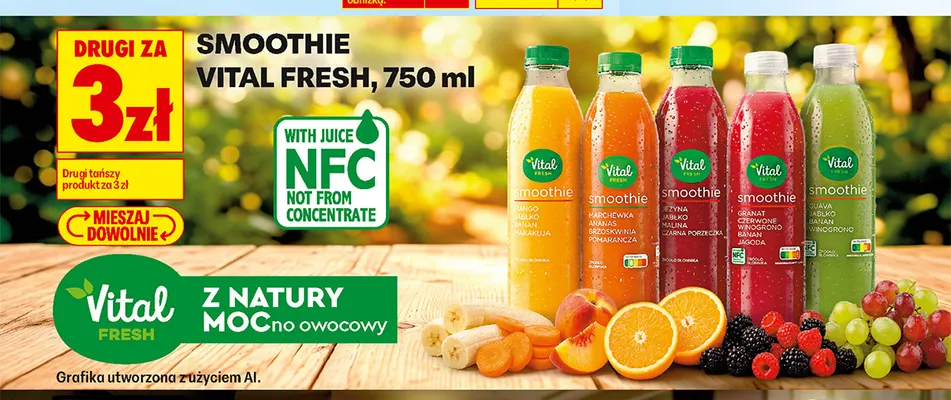 Smoothie Vital Fresh mango jabłko banan marakuja promocja w Biedronka