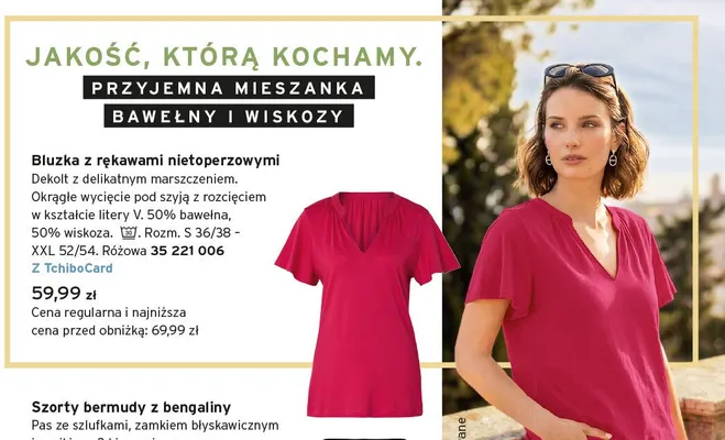 Bluzka z rękawami nietoperzowymi Tchibo promocja w Tchibo