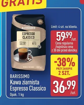Kawa ziarnista Espresso Classico Barissimo promocja w Aldi