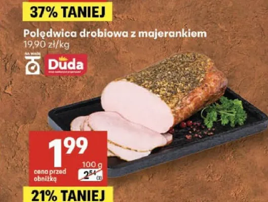 Polędwica drobiowa z majerankiem Duda promocja w Delikatesy Centrum