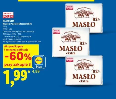 Masło ekstra z Polskiej Mleczarni promocja w Lidl