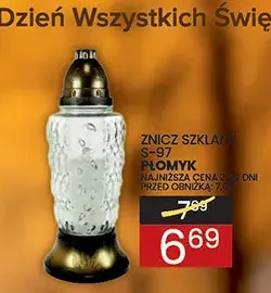 Znicz szklany S-97 Płomyk promocja w Wafelek