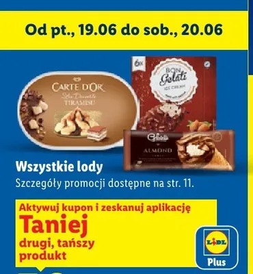 Lody Bon Gelati Almond promocja w Lidl