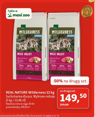 Sucha karma dla psa Real Nature Wilderness promocja w MAXI ZOO