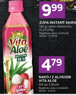 Napój z aloesem lychee juice promocja w Stokrotka