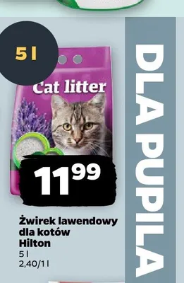 Żwirek lawendowy dla kotów Hilton promocja w Netto