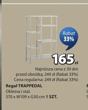Regał Trappedal S70xW109xG30 cm Jysk promocja w Jysk