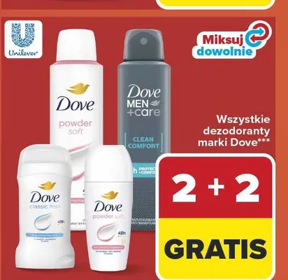 Dezodorant w sprayu Dove powder soft promocja w Carrefour Market