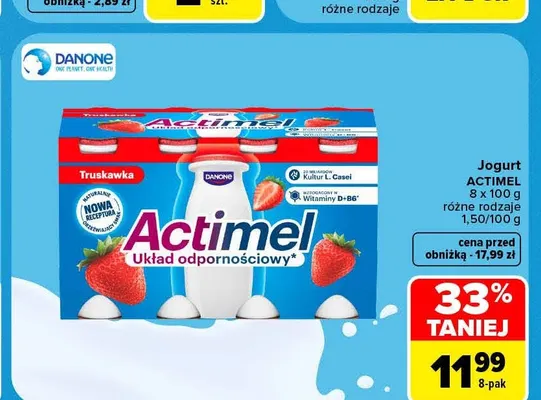 Jogurt Actimel 8-pak promocja w Carrefour Market