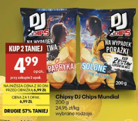 Chipsy DJ Chips Mundial Papryka promocja w Delikatesy Centrum