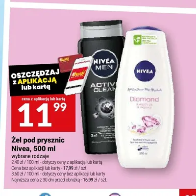 Żel pod prysznic Nivea Men Active Clean promocja w Twój Market
