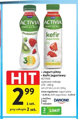 Kefir jogurtowy Activia Truskawka promocja w Intermarche