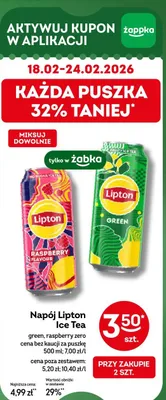 Napój Lipton Ice Tea raspberry zero promocja w Żabka