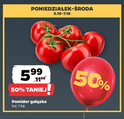 Pomidory gałązka promocja w Netto