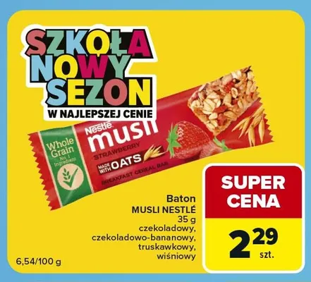 Baton musli Nestlé czekoladowy promocja w Carrefour Express