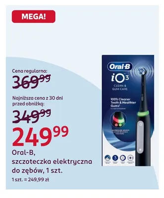 Szczoteczka elektryczna do zębów iO3 Oral-B promocja w Rossmann